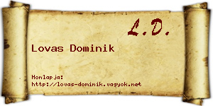Lovas Dominik névjegykártya